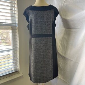 Anne Klein Black and Gray Mini Dress